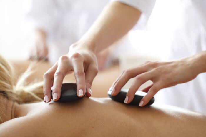 Spa hot stone massage