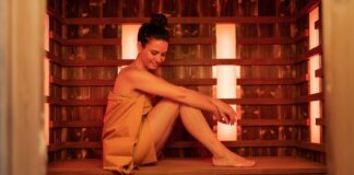 woman in Infrared Sauna